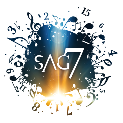 Logo SAG7 auf buntem Hintergrund